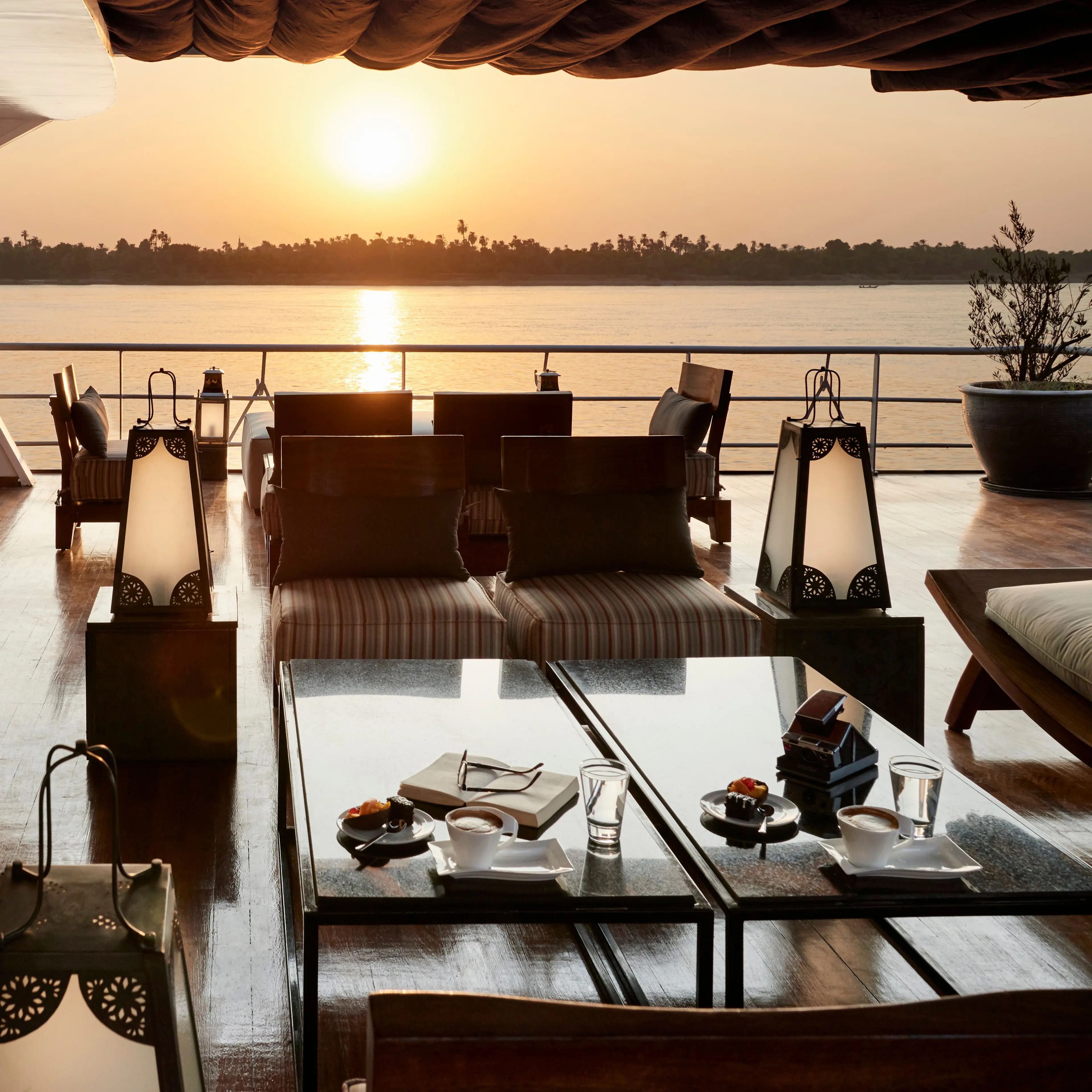 Sun deck of the Sanctuary Nile Adventurer Cruise Nile cruise